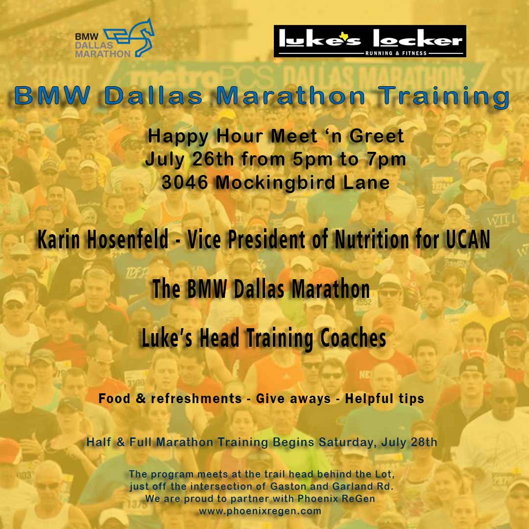 It's Training Time in Dallas @ Luke's! BMW Dallas Marathon half and full marathon programs start this Saturday @ White Rock Lake. Come to our party tomorrow and get ready. #trainwithlukes, #localrunning, #dallasrunning