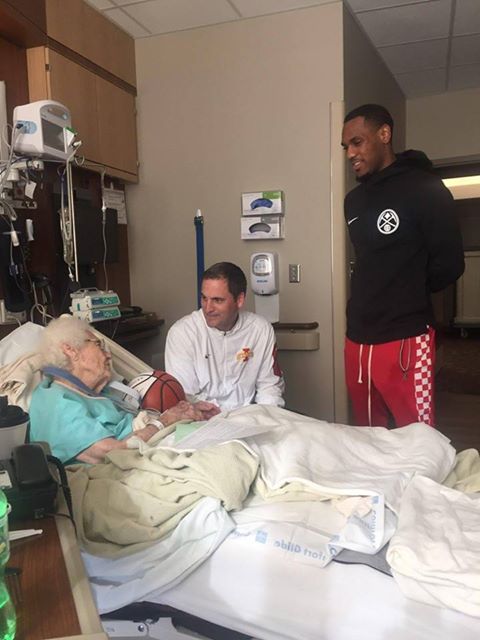 Props to <a href="/CoachProhm/">Steve Prohm</a> and <a href="/MonteMorris11/">Monte Morrisss</a>. Upon hearing #Cyclones superfan and season ticket-holder Hazel Hogue was in the hospital, Steve and Monte paid her a surprise visit.
Hazel is 101 years old. The visit made her day.