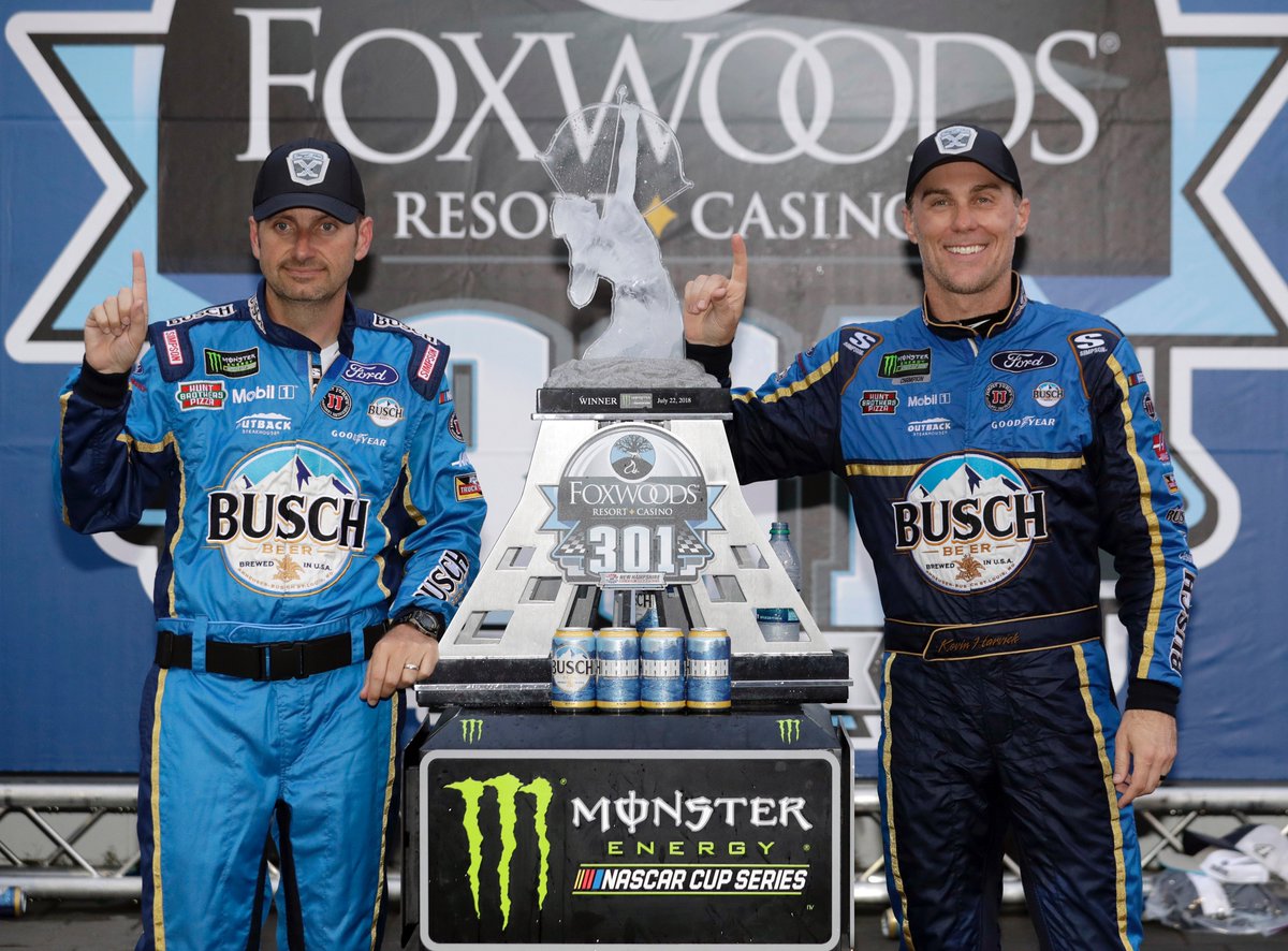 TonyStewart's tweet image. In case you were wondering, these guys aren't letting up. Congrats on the win, @KevinHarvick, @RodneyChilders4 and everyone at @StewartHaasRcng.