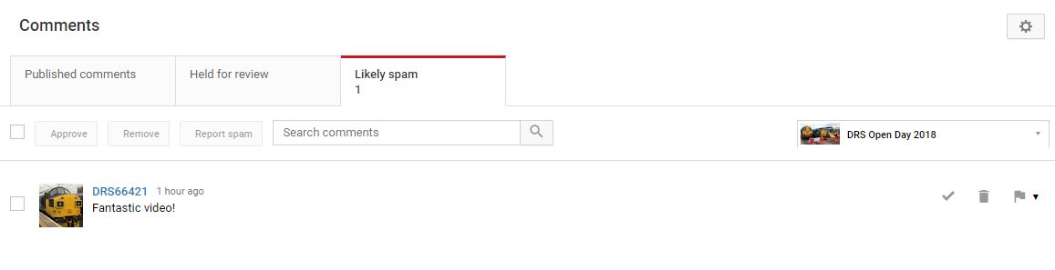 InterCity82's tweet image. YouTube.. me and you are gonna have to have words about what constitutes spam and what doesn't. #algorithmfail