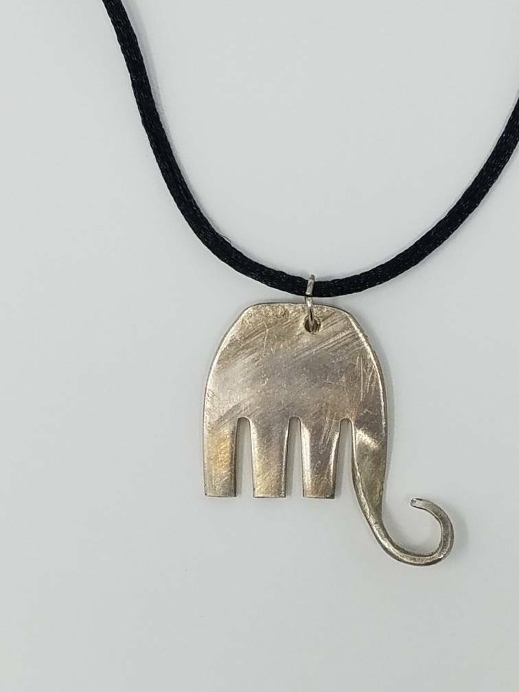 It's Christmas in July! Use code CHRISTMAS at checkout to get 15% off! Elephant fork Necklace, Elephant Pendant, Fork jewelry, silver elephant, elephant fork etsy.me/2LkySwj #jewelry #necklace #silver #animal #animals #elephantpendant #forkjewelry #elephant