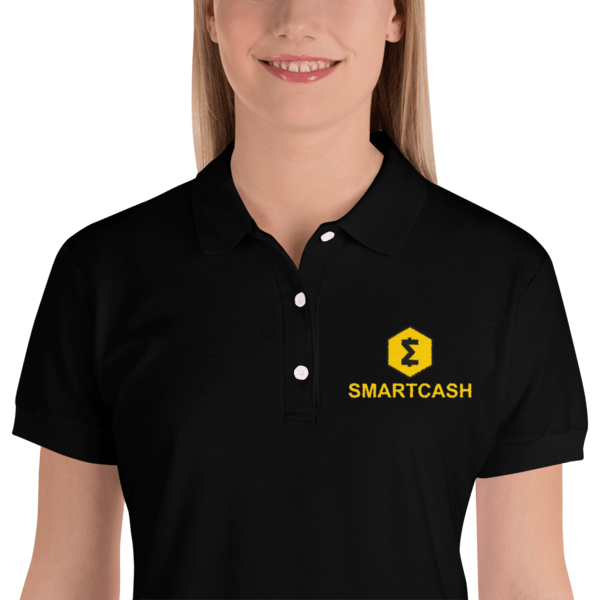 SmartieShop's tweet photo. SmartCash Embroidered Women’s Polo Shirt – Black https://t.co/oXtYR2fl2V https://t.co/igyZQnNyZ3