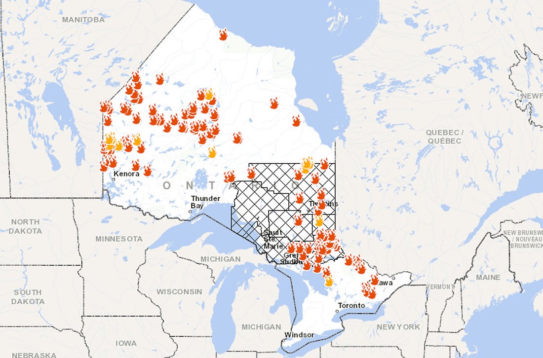 Image result for current forest fires ontario