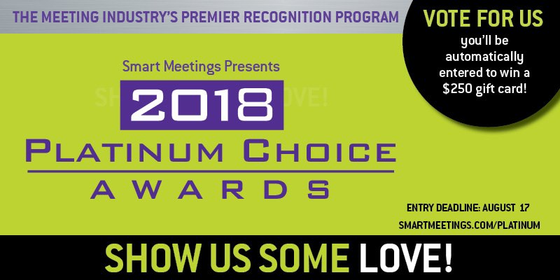 #Meetingprofs, show the #LBConventionCtr some love and vote for our venue (Long Beach Convention &amp; Entertainment Center) in the 2018 Platinum Choice Awards! Voting stays open until 8/17! #MeetSmart  bit.ly/2LIspav