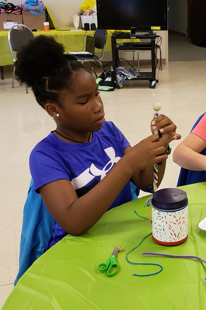 Suzi_Q_Davis's tweet photo. We finished our Literary Art Camp on Friday with a focus on percussionist Tito Puente and a look at the rhythmic works of Vincent Van Gogh and Alma Woodsey Thomas. We made drums and tambourines that were decorated with artwork in their styles. @StarCityJBE #WhateverItTakes https://t.co/dzjlYkDi1J