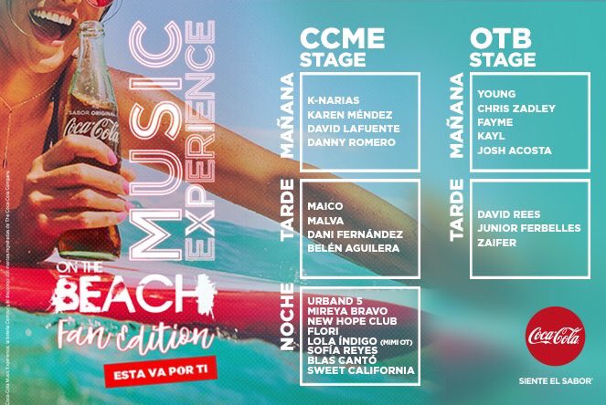 SweetCalifornia's tweet photo. ¡Nos vemos este sábado 28 en #Malaga! #CCMEOnTheBeach @TonyAguilarOfi @CocaCola_es https://t.co/M1vRMzBXtp