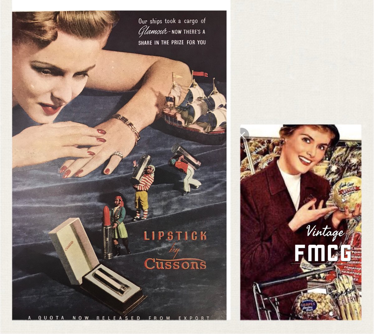 KatherineRichNZ's tweet image. Lipstick by Cussons, 1947. #PZCussons #FMCG #Vintagecosmetics