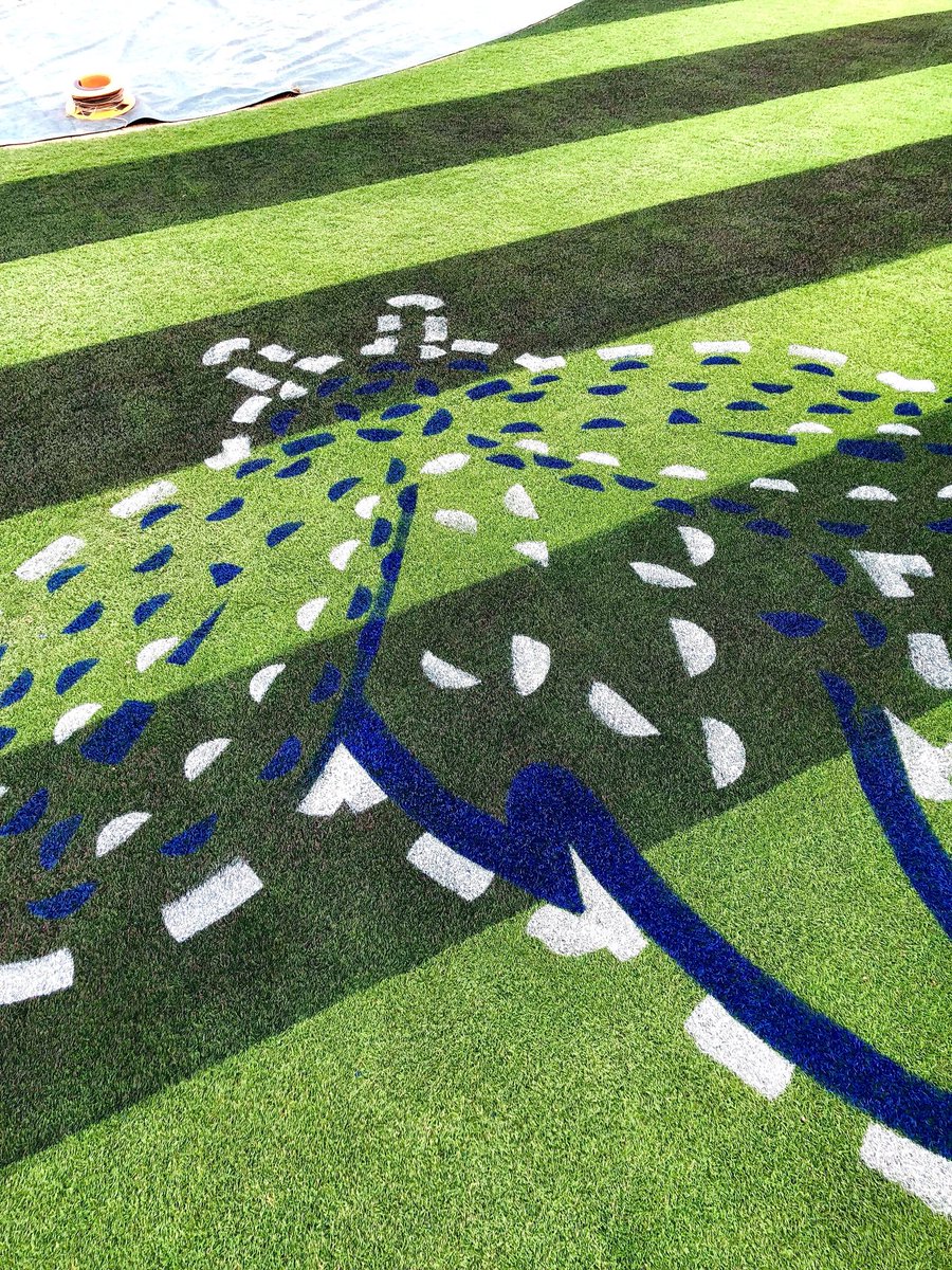 PaulWizikowski's tweet photo. @TifDan14 and crew had stadium set for 4th of July. Fantastic field layout @ColaFireflies Used #ParPlus pigment to set the Stars and Stripes! #baseball #turf #sportsturf #doingitright @SimplotPartners @SimplotCompany https://t.co/k0glkiHpIC