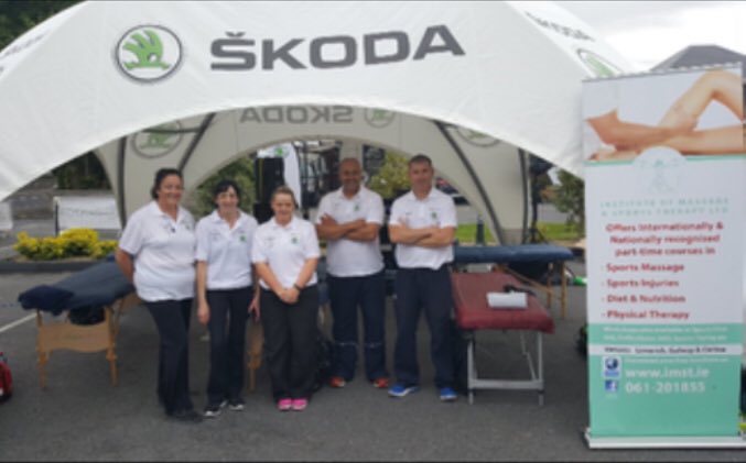 IMSTcollege's tweet photo. Our #IMSTteam of Sports Therapists are ready again for the next @Skodacycleserie @RingofClare2017 event.Saturday 28th July.

IMST Sports Therapists will provide treatments &amp; post-event massage to cyclists after this great Cycle event.
Looking forward to another great day.#cycle https://t.co/9z5C5loOPM