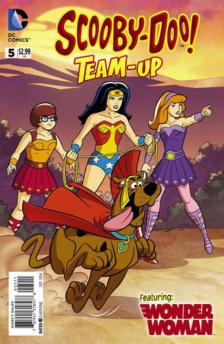 Scooby-Doo Team-Up Vol1 5In Paradise Island, Daphne Blakey and Velma Dinkley are taking part in an Amazon Kanga-riding training session. The training over, Wonder Woman explains why she invited Mystery, Inc. over. Strange things have been happening in the island lately.