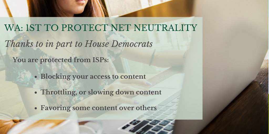 Rep. Drew Hansen had a good idea. Last session we helped him run with it. We became the first state in the US to protect neutrality. House Democrats made sure we have a free and open internet in WA. One way we are standing up to that other Washington. #netneutrality