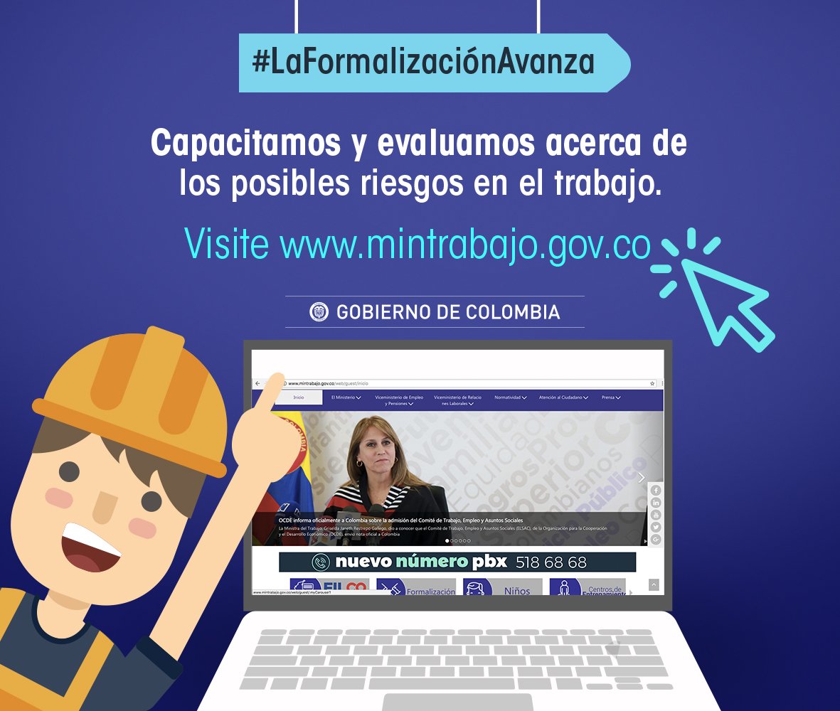 Para evitar #RiesgosLaborales, MinTrabajo capacita en las direcciones territoriales a todos los actores del Sistema General de #RiesgosLaborales, para que usen guías de identificación y evaluación de peligros físicos o químicos. > goo.gl/dU4Mva #LaFormalizaciónAvanza