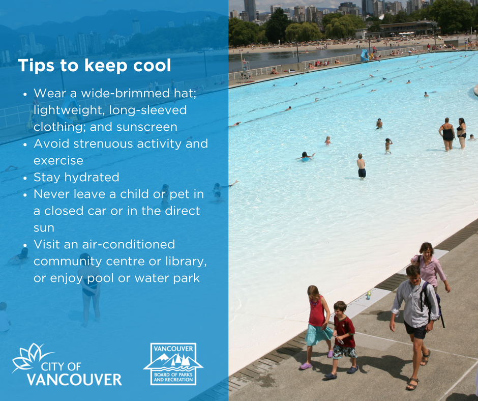 CityofVancouver's tweet photo. A special weather statement has been issued by @environmentca for Vancouver due to prolonged hot weather being forecast for the city. 

Find out how you and your loved ones can stay safe in his heat https://t.co/0fSVj7q1RZ https://t.co/RzbRiUQBsX https://t.co/xgKeZaLt1X