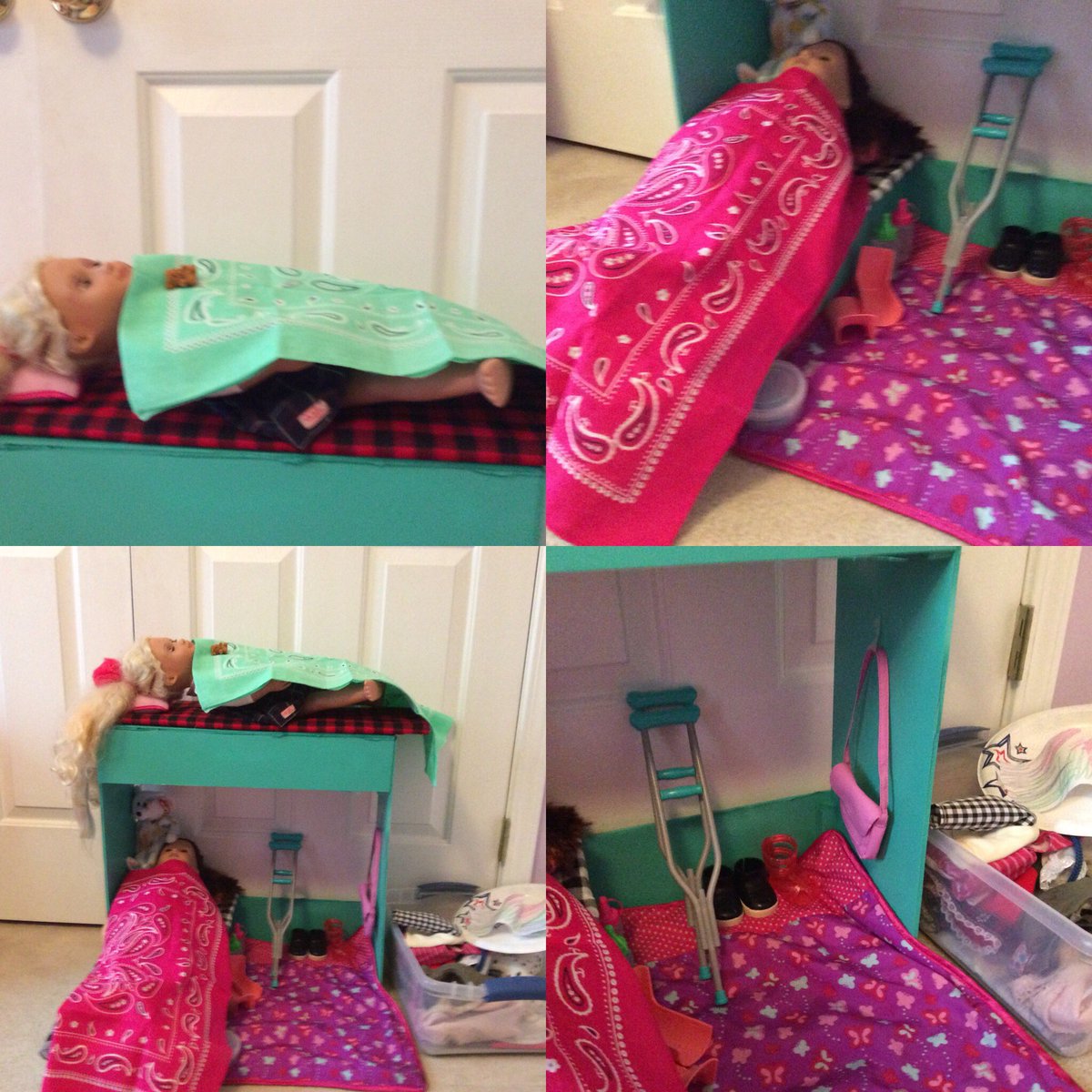 jsteele24's tweet photo. When you spend a month on the road you come home and build an American Girl bunk bed. #daddyihaveacraftidea #notcompleted #couldntwait https://t.co/Q7jkWpXzNA