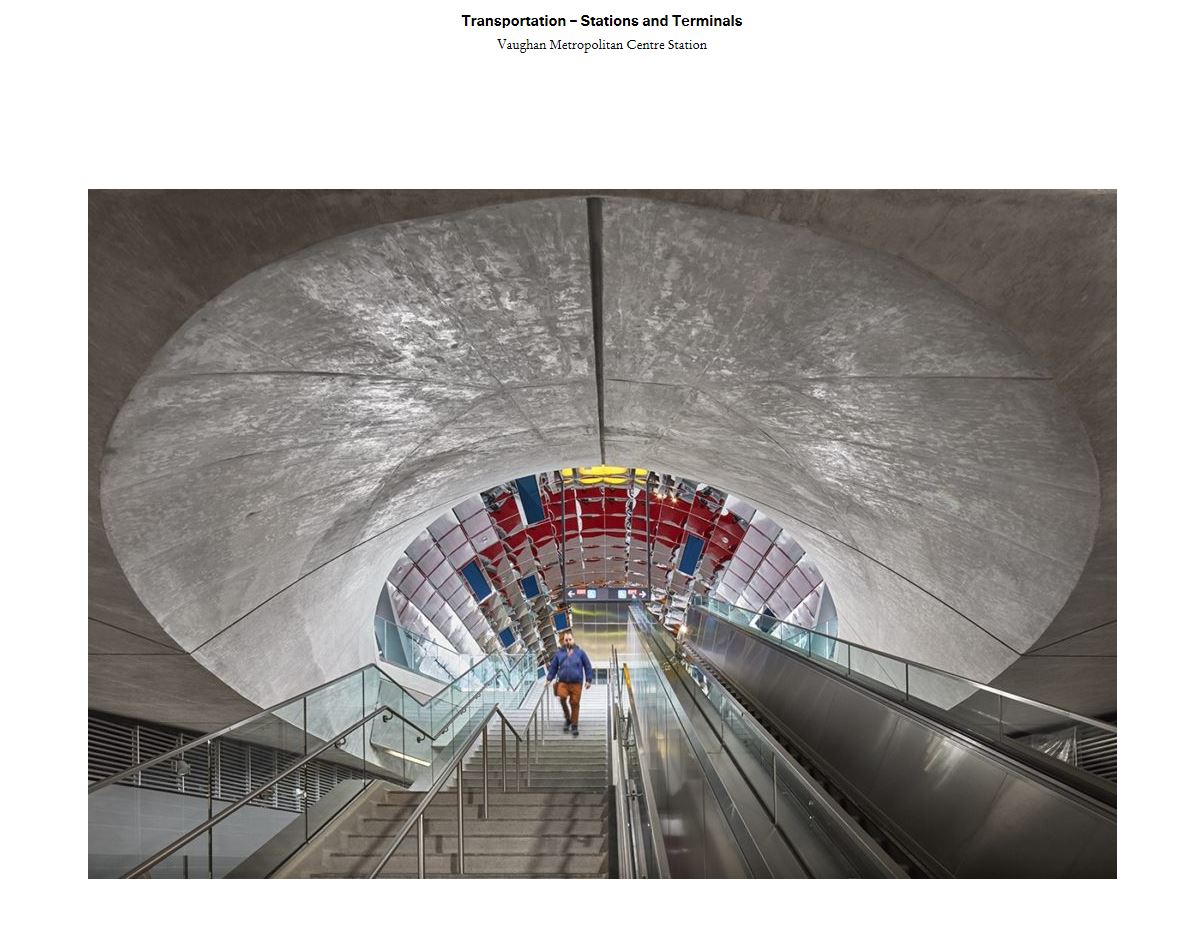 GrimshawArch's tweet photo. Great to see our Vaughan Metropolitan Centre Station recognized as a finalist for the @SurfaceMag #travel #awards!  Winners to be announced later this summer, #fingerscrossed!   #paulraffstudio #grimshawarch #adamsonassociates https://t.co/f8aIQiEKE8 https://t.co/sTAIxJboHv