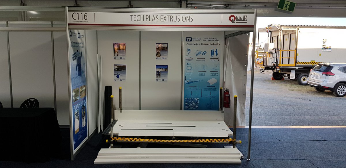 TechBoardAus's tweet image. Come see us at #qme18 Stand C116 for the TechBoard #polymer scaffold plank display,  discuss any custom extrusion requirements or pinch a couple lollies for a mid-show sugar hit! #scaffolding #mining @MiningQLD #TechBoard #exhibition