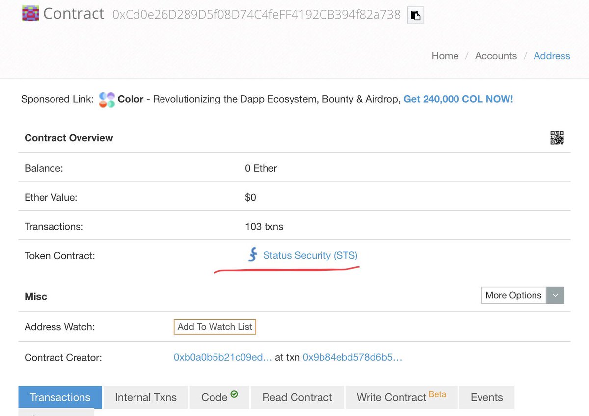 STStoken's tweet image. AMAZING NEWS!!

#STS is now a verified token by #Etherscan! 
 
etherscan.io/address/0xcd0e…

#StatusSecurity #erc20 #tokensale #eth #blockchain #verified