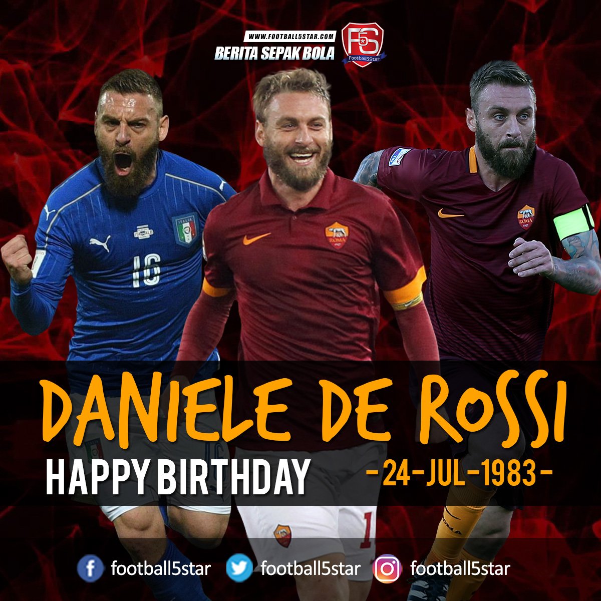 Happy Birthday Daniele De Rossi, 24-Jul-1983 .      