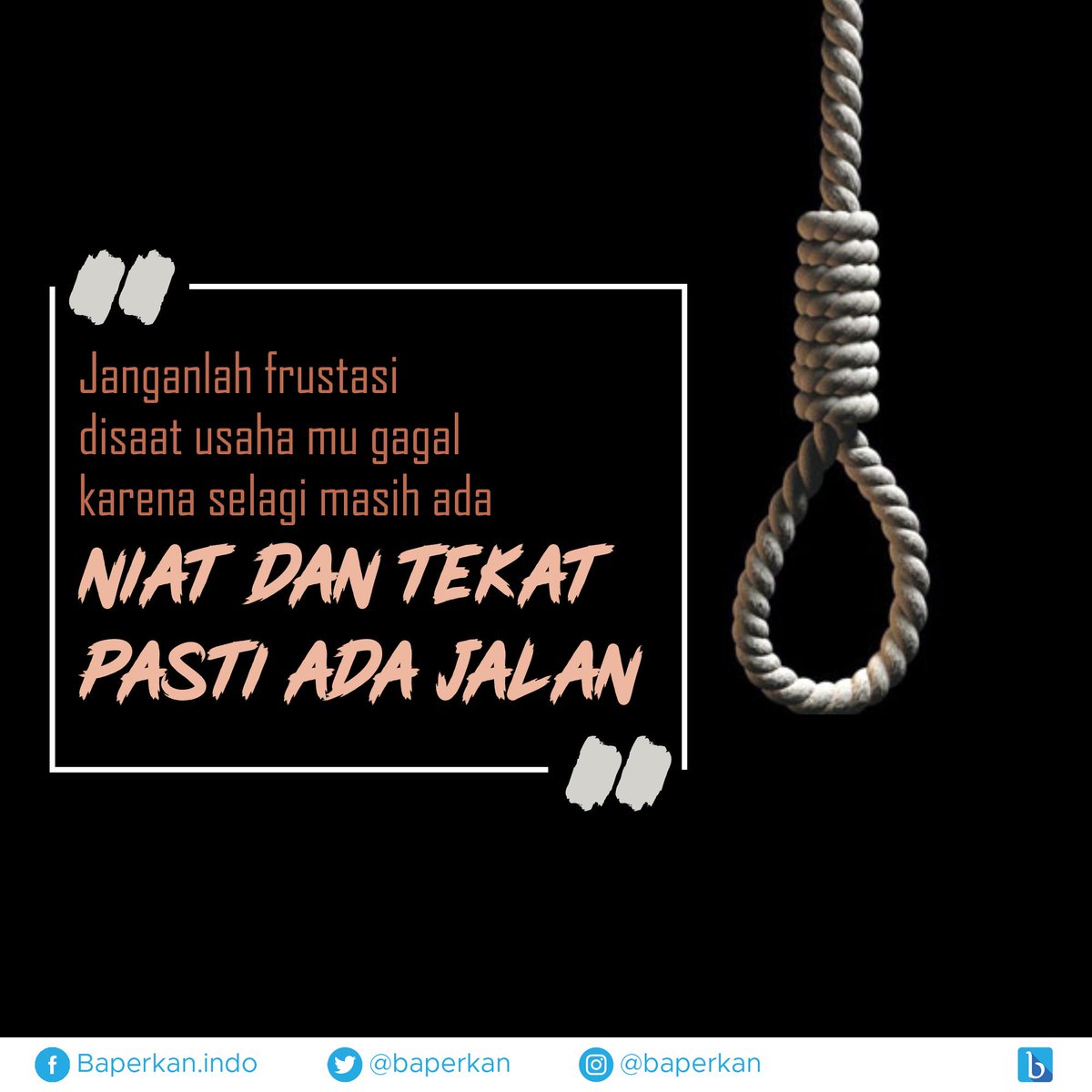 baperkan's tweet photo. "Jangan lah frustasi disaat usaha mu gagal karena selagi masih ada niat dan tekat pasti ada jalan untuk mencapainya"
.
.
.
.
#baperkan #baperkanindo #baperkaninfo #usaha #niat #tekat #sukses #quote #SemangatPagi #semangat #indonesiakalahkanbatas #PagiPagi #selasa https://t.co/do0U5q4yum