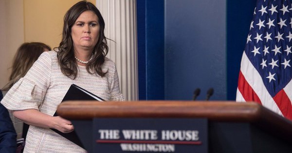 While I know that Sara Huckabee Sanders is a flaming pile of immoral shit, she ain't lookin' too healthy here. Any guesses why?