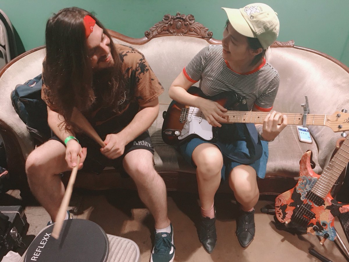 Greenroom hangs with <a href="/forrrusss/">Forrest Rice</a> before the coolest (hottest) show of tour yet in Arizona! We are driving to Denver, Colorado ! Show is tomorrow at Lost Lake. It will be our last date with <a href="/VasudevaMusic/">Vasudeva</a> so it will be a bittersweet one 😌 📷: <a href="/QuickDRA/">David Adamiak</a>