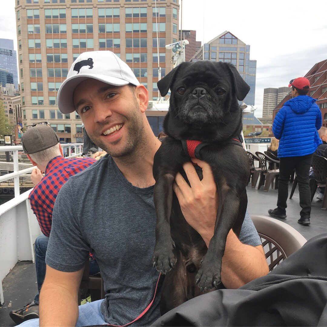 theblackpug's tweet photo. Isn’t my dad handsome in his hat from The Black Pug? Not as cute as me though. Shop https://t.co/89g81hNZtM today! #puglife #blackpugstore #pugstore https://t.co/gl2vRv4xxg