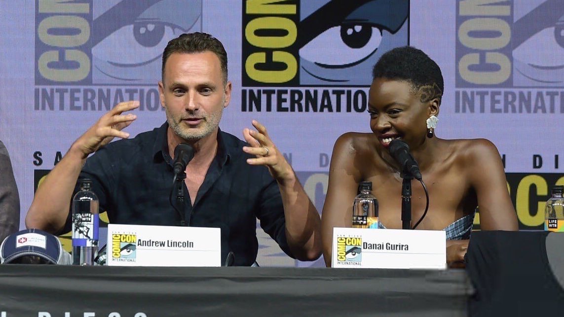 DanaiGurira's tweet image. I truly believe Andrew Lincoln is the best leading man on TV. He has made us all better with his leadership, dedication, heart, and generosity. I couldn’t be thankful enough for the time I’ve gotten to work with him and learn from him. It’s been an honor, sir. #SDCC #TWDFamily
