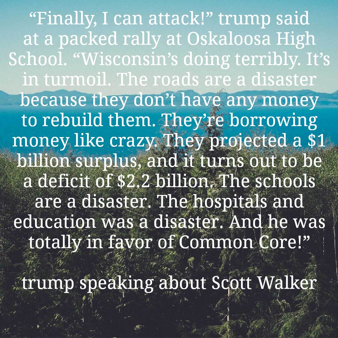 Not_BackingDown's tweet photo. @ScottWalker Remember what trump said about you? Heckuva job.
#WalkersLastTerm #WalkerFAIL #WiGov #VoteBlueWi #wiunion https://t.co/Ec8IKxKy4t
