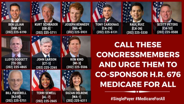 Nurses know #SinglePayer is part of the solution to the health care crisis.

Currently, there are 122 congressmembers who’ve signed on to co-sponsor HR676, guaranteed health care for all👏🏾

☎️Join Nurses in calling on more congressmembers to co-sponsor #MedicareForAll!