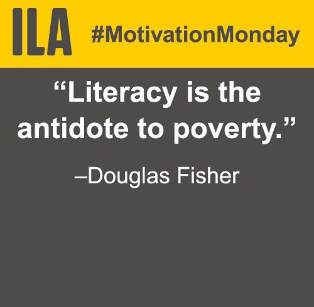 Another one of my favorites! And it is absolutely the TRUTH! "People who are literate have more choices in their lives and are less often at risk for a wide range of adverse life events."-<a href="/DFISHERSDSU/">Douglas Fisher</a> ❤️📚❤️

#LiteracyisPower
#HappyMonday
