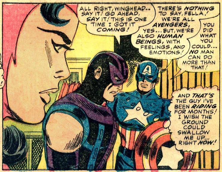 avastcrrs's tweet photo. hawkeyes nicknames for cap in the 1963 avengers comics are my favorite thing ever "glamor pants" "winghead" "methuselah" and an honorable mention for iron man... "tinhead" https://t.co/yC57qxjd4u