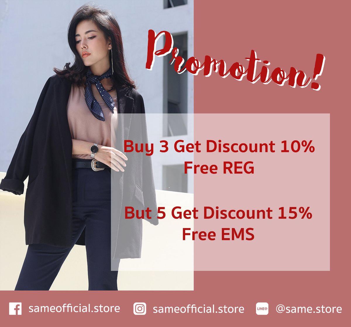 same_store's tweet image. โปรโมชั่นพิเศษ 🔥🔥🔥 
พูดเลยว่า คุ้มมากๆค่าาา 💋💄 

- สั่ง 3 แท่ง ลดเหลือ 969 บาท ส่งฟรี ลทบ.
- สั่ง 5 แท่ง ลดเหลือ 1,525 บาท ส่งฟรี EMS 

สั่งซื้อที่ DM หรือ LINE : line.me/R/ti/p/%40same…
#ลิปสติก #เครื่องสําอาง #แต่งหน้า