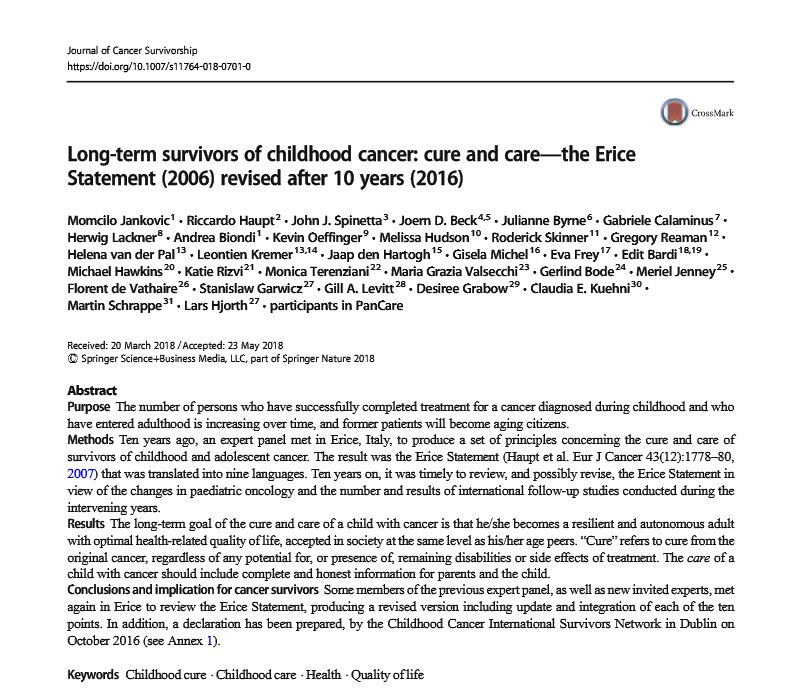 CCI Survivors Network (@cci_survivors) on Twitter photo Great to see that the #DeclarationofDublin is incorporated in the revised #EriceStatement. It describes the needs of #childhoodcancersurvivors. We wrote this Declaration to empower both professionals and survivors. <a href="/IntChildCancer/">Childhood Cancer International</a> <a href="/cci_europe/">CCI Europe 🎗️</a> <a href="/PanCareNetwork/">PanCare</a> Great to see that the #DeclarationofDublin is incorporated in the revised #EriceStatement. It describes the needs of #childhoodcancersurvivors. We wrote this Declaration to empower both professionals and survivors. <a href="/IntChildCancer/">Childhood Cancer International</a> <a href="/cci_europe/">CCI Europe 🎗️</a> <a href="/PanCareNetwork/">PanCare</a>