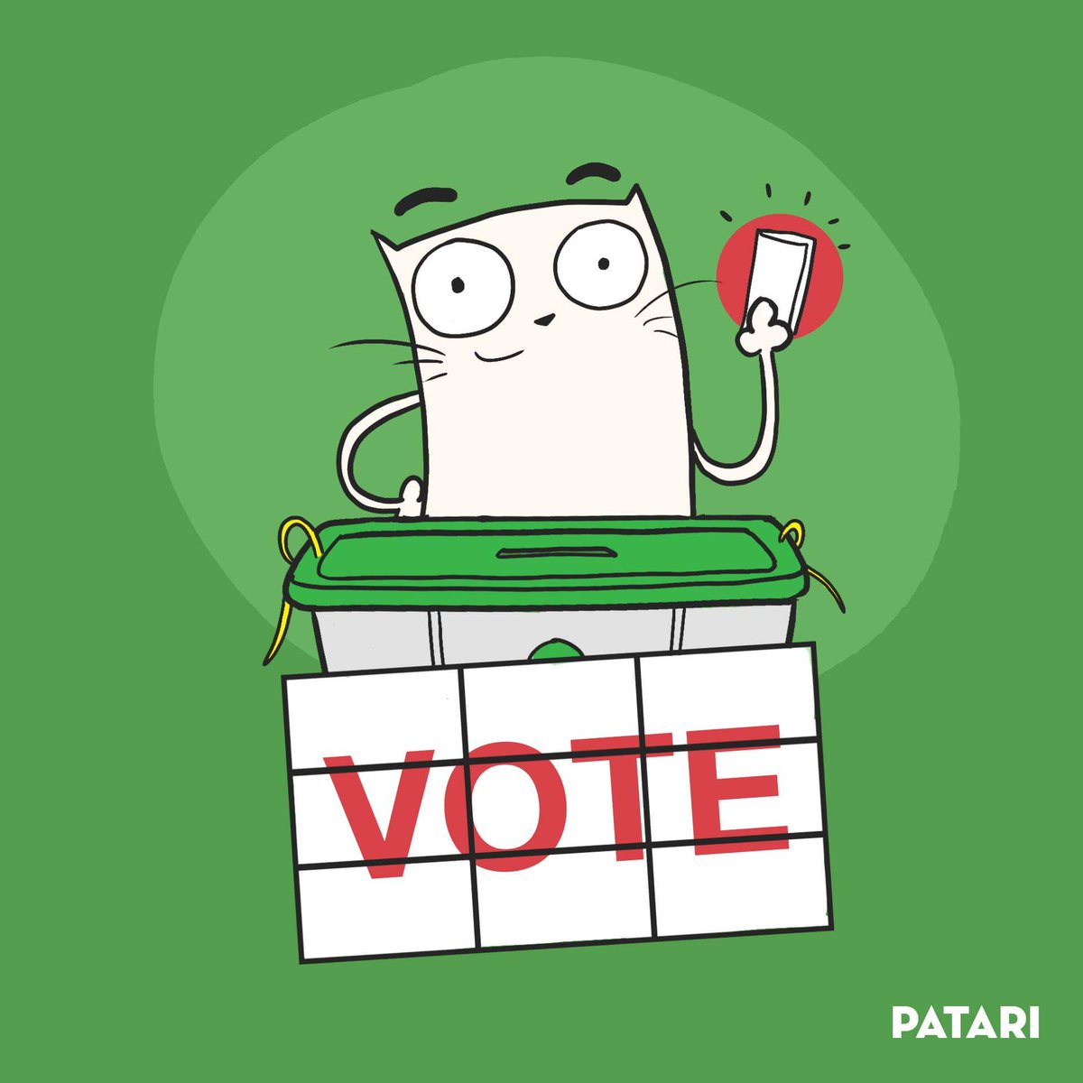 patarimusic's tweet image. Mere aziz Pakistanio, hamari kitty kal vote dene ja rahi hai, aur umeed rakhti hai k aap sab bhi gharoun se nikal kr apne vote ka istemaal krtey hue aik behtar aur mazboot Pakistan bananay mein apna kirdaar nibhayein gein. Vote For Pakistan, Vote for yourself!