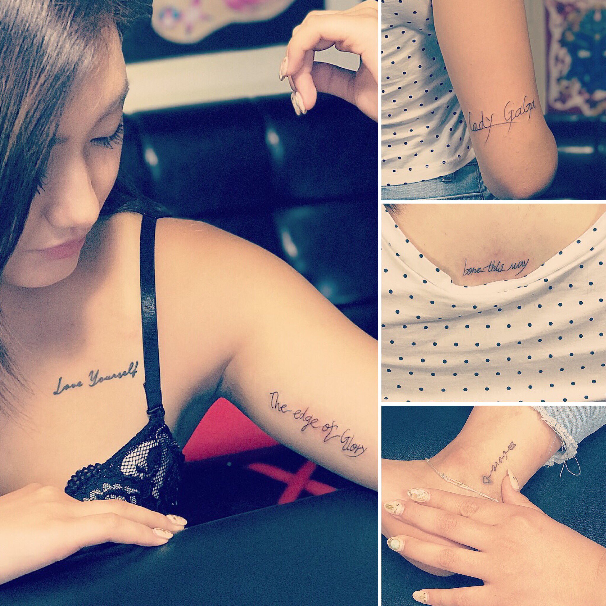 Twitter 上的 2face Tattoo Studio 女性ご新規さん ワンポイントを4つgetされました サンキューでした 胸は他店作品になります タトゥー タトゥースタジオ 刺青 ワンポイント メッセージ 千葉刺青 千葉タトゥー 木更津刺青 木更津 タトゥー 聖針