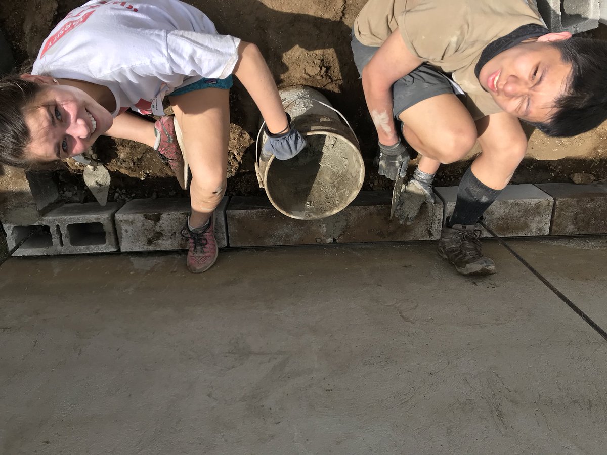 guatcats's tweet photo. The foundation is in place and Day 1 of building is complete.  Tired GuatCats can’t wait to get back to work with @FHTHguatemala. Special and productive experience for all. https://t.co/3QNHipyrdi