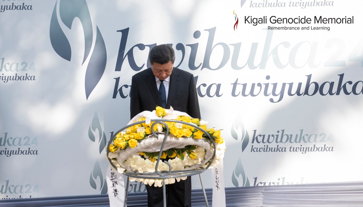 RwandaRemembers's tweet photo. Chinese President Xi Jinping paid his respects to more than one million victims of the #Genocide against the Tutsi. #Rwanda #China #XiStateVisit https://t.co/UH6CPtRXKF
