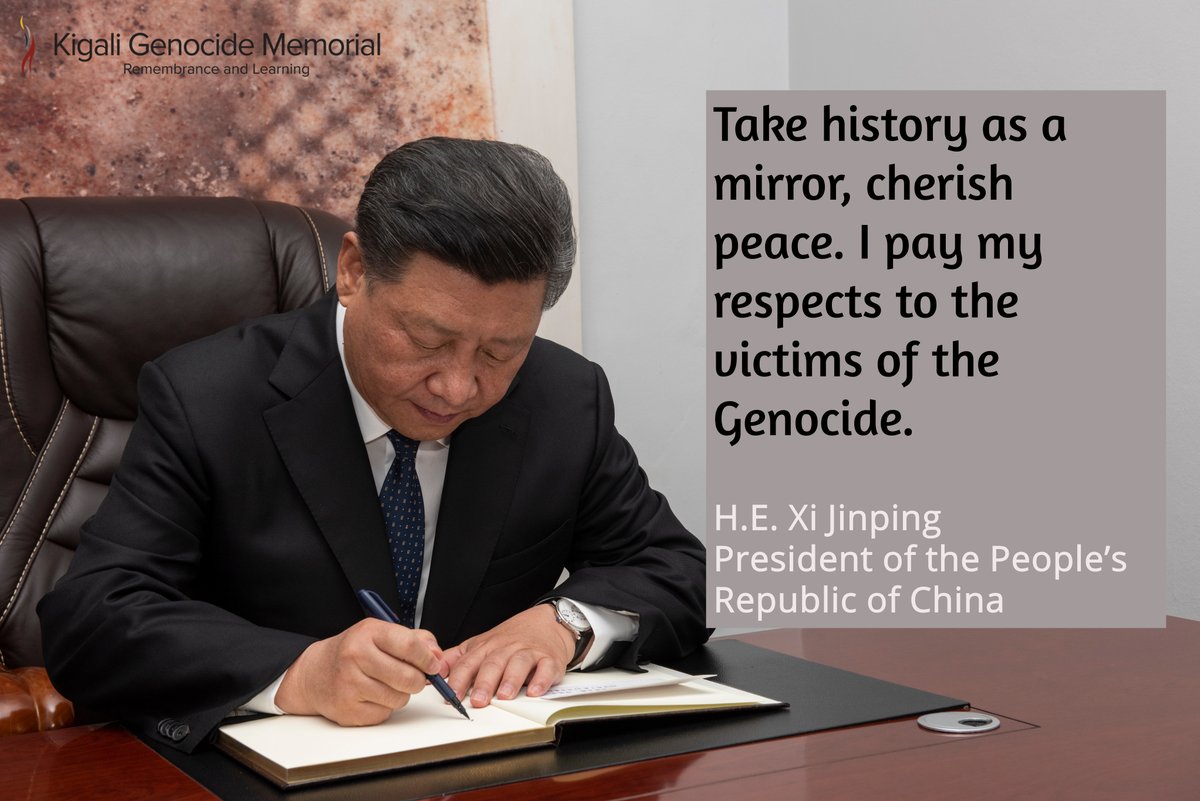 RwandaRemembers's tweet photo. Before concluding his visit at @Kigali_Memorial, President Xi Jinping wrote a heartfelt message in the guest book. #Rwanda #China #XiStateVisit https://t.co/5Tzqy04Gtd