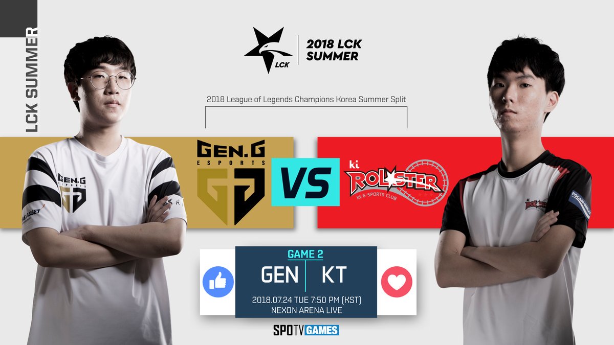 Spotv Games Lck Lcksummer Leagueoflegends 18 Lck Summer Will Start In About 2 Hours Match 62 Griffin Vs King Zone Dragonx Match 63 Gen G Vs Kt Rolster Online Platforms Eng