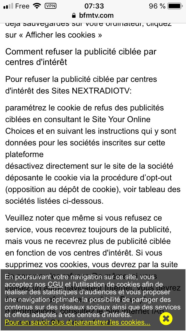 MCPLLM's tweet image. Non BFM Business ceci n’est pas conforme au #RGPD la publicité ciblée doit être en opt in par défaut PAS en opt out par défaut #privacybydesign #GDPRfail / offrir le moyen de refuser sur votre site le suivi FACILEMENT