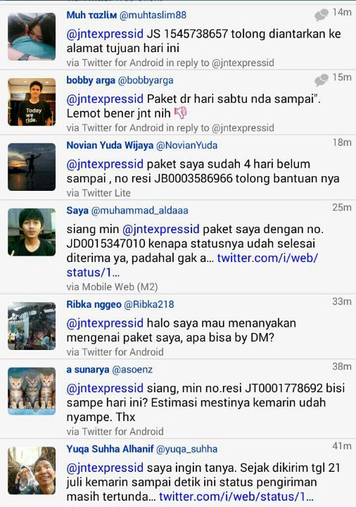 jasadh's tweet photo. Kirain cuma paketanku aja yg terlantar, ternyata byk yg ngeluh layanan #JnT ini... piye ki bro @jntexpressid ? https://t.co/H16peB7nOf