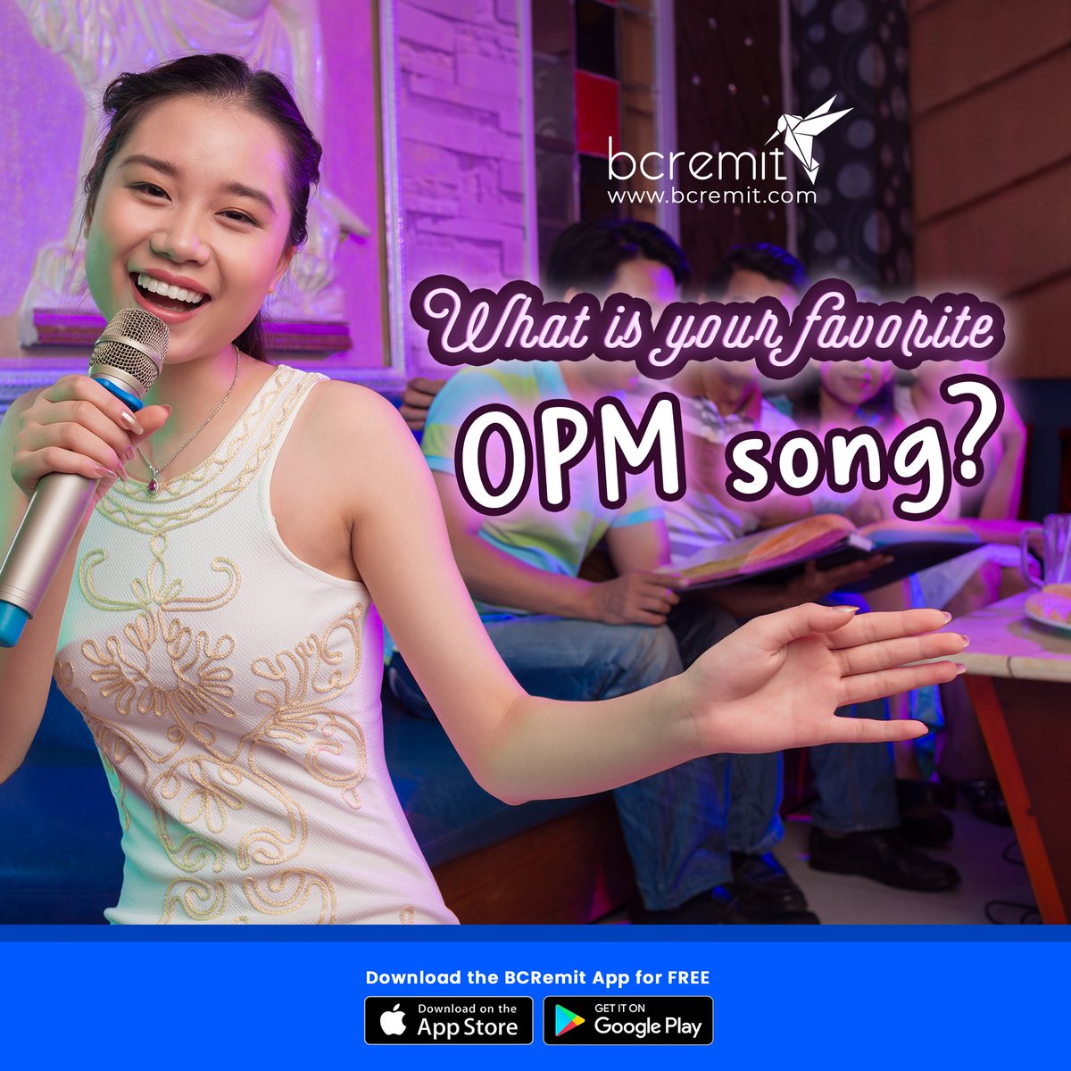 bcremit's tweet photo. Sundo. Hawak Kamay. Alipin. Hayaan Mo Sila. Narda. Harana. Torete...

What’s your go-to karaoke song? 🎤🎶

#BCRemit https://t.co/dxHgm8W7ju