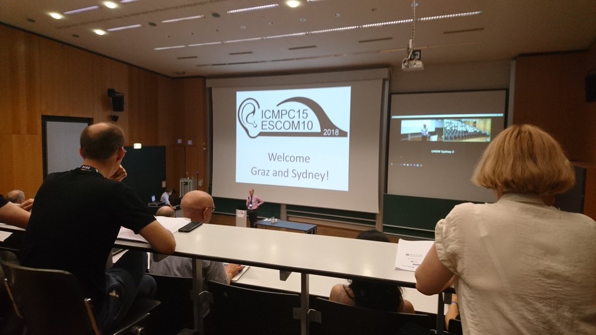 nielschr_'s tweet photo. The Sydney hub sounds like they have been taken over by aliens... but the #ICMPC2018 conference has now started! #musicscience https://t.co/9nckQaEnsU