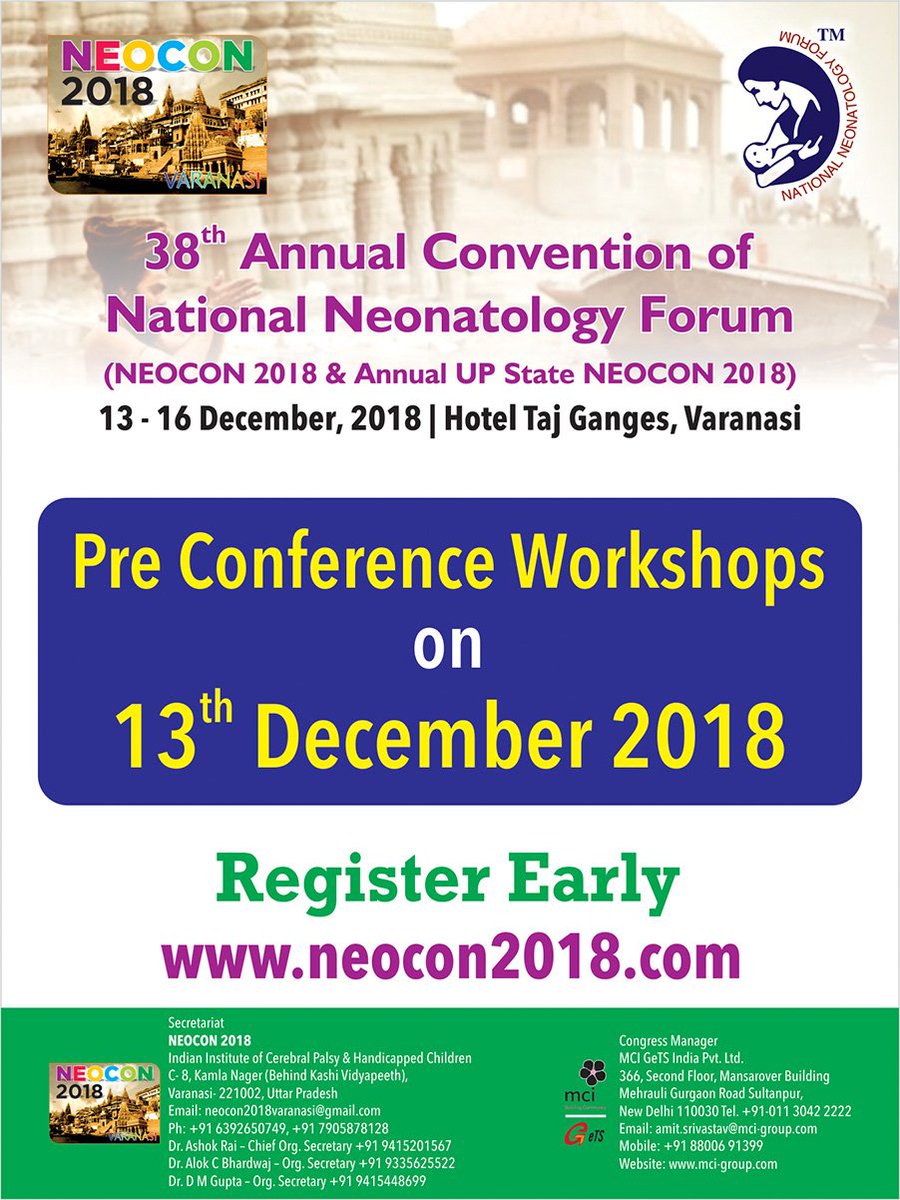 Dear Colleague,
Hurry!
8 Days left to avail registration in the current slab for NEOCON 2018 Varanasi
Register online please visit 
neocon2018.com
facebook.com/neocon2018vara…