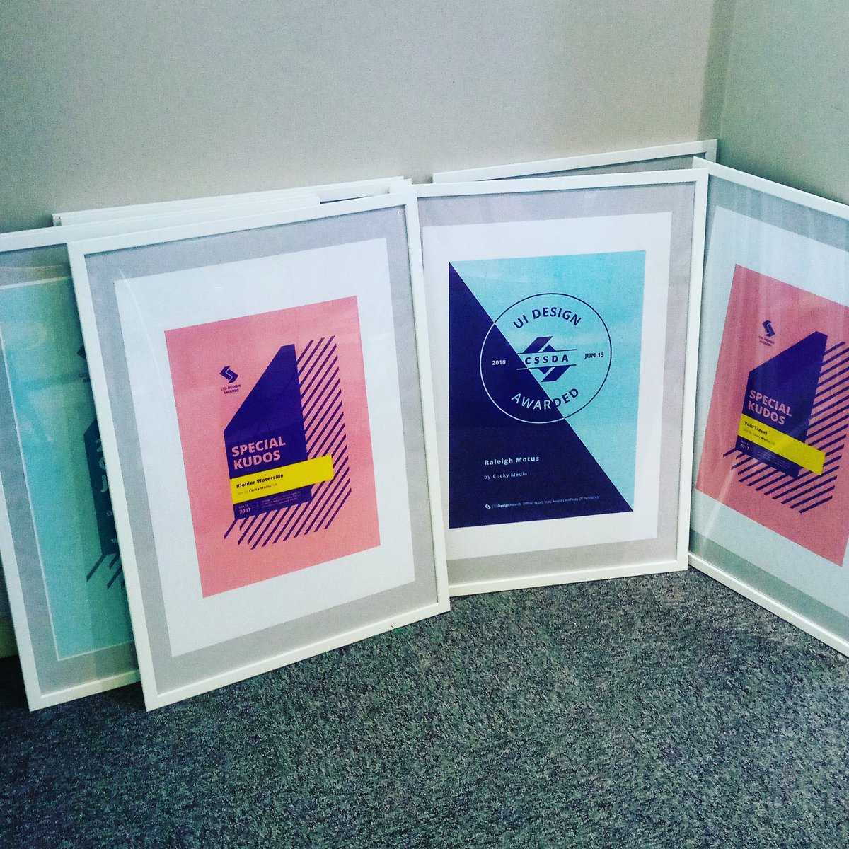 Pretty amazing to return from a day off and find not one, but EIGHT framed awards in your office for the @clickymedia team to hang in the #web studio! #clickylife #FeelingGood #happytuesday #cssdesignawards #Awwwards #design #chester #cheshire #nottingham #london #uk #ux #ui