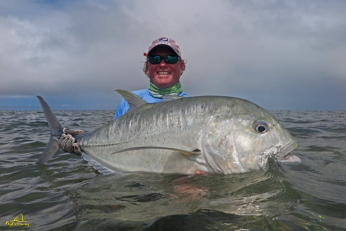 flycastaway's tweet photo. Making the #GT #HallOfFame... Paul Bullen put the brakes on this 102cm #Geet on #ProvidenceAtoll. That Olive Semper does the trick again, but don't stress about that... our guides will have you rigged for when the moment comes. #HelloBacking #FishGLoomis #WadeReels https://t.co/NtMR6FKWo6