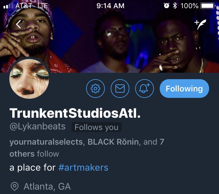 JusChadneo's tweet photo. Follow my studio page for updates and ways to book in Atlanta @Lykanbeats #TRUNKENT #trunkentstudioatl https://t.co/YFgC3uttJK