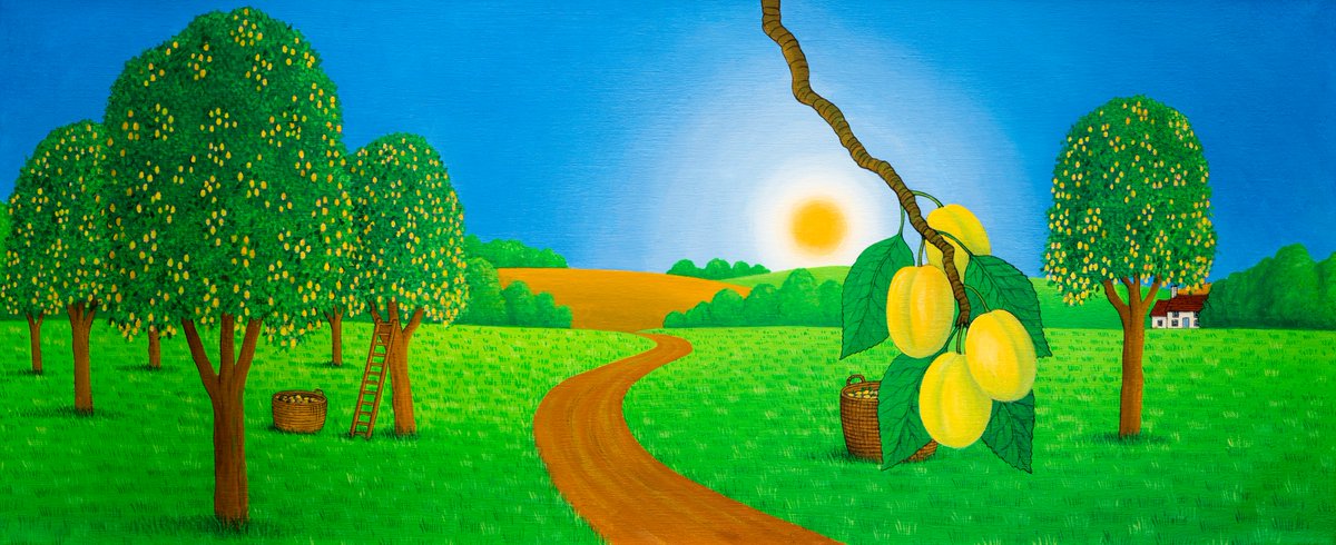 Perhaps our observer is hoping for an evening amongst the plums before bringing a few of those juicy treats back with them.
'Hereford Golden Plums' is our #pickoftheweek and you can buy it from art.com >> bit.ly/2mGvixL