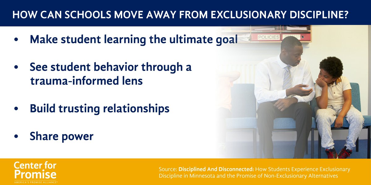 All4Ed's tweet image. How can schools move away from #ExclusionaryDiscipline practices like removing students from class or suspension? @Center4Promise has some answers: bit.ly/2u0KBVT