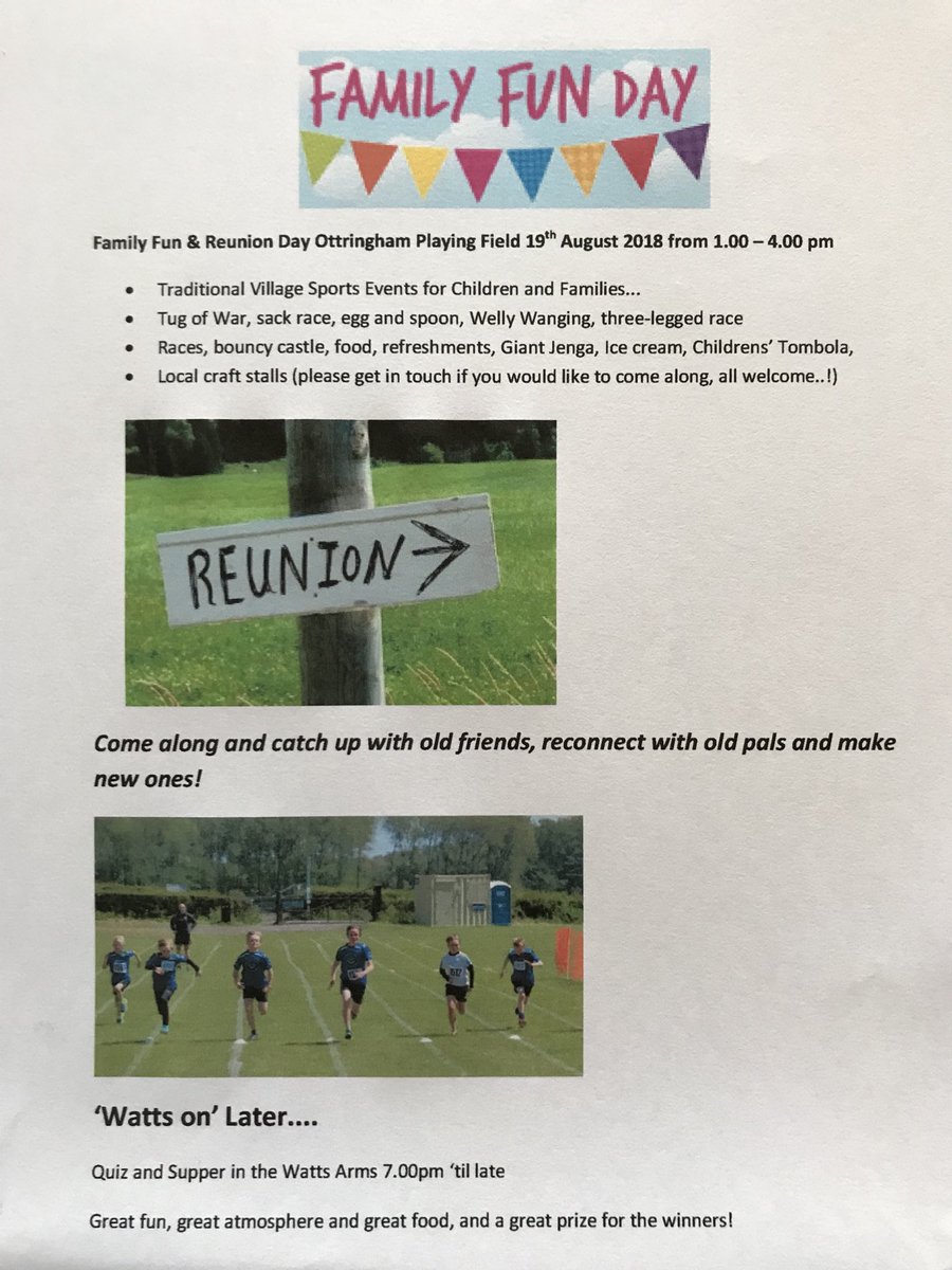 OttyPlayField's tweet photo. Ottringham Family Fun &amp; Reunion Day @OttyPlayField all welcome..! 👍 https://t.co/vjktRGp0ww